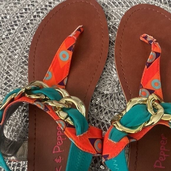 Pink and pepper beautiful sandals, new without box.7.5 - Picture 6 of 7